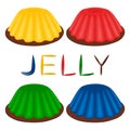 Vector illustration logo for set various dessert jelly