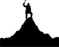 Vector illustration logo silhouette of one climber Royalty Free Stock Photo
