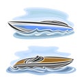 Vector illustration of logo for speed boat Royalty Free Stock Photo