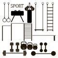 Vector illustration of logo for sports equipment. Royalty Free Stock Photo