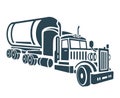 Vector illustration, logo, truck, vintage style. Transportation of fuel