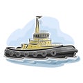 Vector illustration of logo for tugboat