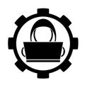 Vector illustration, logo, web icon, hacker programmer, cyberspace. Web security.