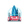 Vector illustration of London Great Britain with famous sights a