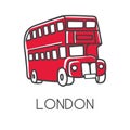Vector illustration of London red double decker bus Royalty Free Stock Photo