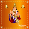 Vector illustration of lord hanuman for hanuman jayanti celebration background