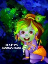 Lord Krishna stealing makhaan in Happy Janmashtami