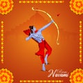 Vector illustration of Lord rama for happy ram navami celebration greeting card Royalty Free Stock Photo