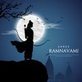 Vector illustration of Lord Rama on ramnavami