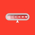 Vector illustration of love meter red heart Royalty Free Stock Photo