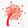 Vector illustration of a love tree.