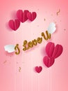 Vector illustration of love and valentine day with text i love y