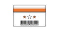 Vector Illustration of Loyalty Card with Barcode and Star Rating Royalty Free Stock Photo