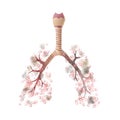 Vector illustration of lung cancer Royalty Free Stock Photo