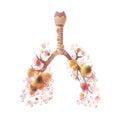 Vector illustration of lung cancer Royalty Free Stock Photo