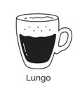 Vector illustration of Lungo coffee