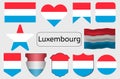 Luxemburgian flag icon, Luxembourg country flag vector illustration