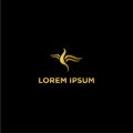 Vector illustration luxury bird logo for business consulting company in gold logo color flat design isolated style