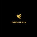 Vector illustration luxury bird logo for business consulting company in gold logo color flat design isolated style