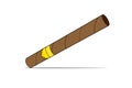 Vector illustration of a luxury Havana cigar with label. Cigar. An expensive cigar.