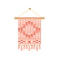 Vector illustration of macrame wall hangings isolated