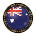 Vector illustration of made in Australia banner with national flag