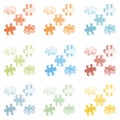 Vector illustration made from four colorful puzzle pieces Royalty Free Stock Photo