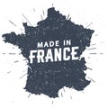 Vector Illustration Made In France Seal. Grunge Silhouette Of French Map. Royalty Free Stock Photo