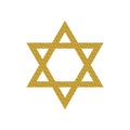 Star of David with golden glitter isolated on a white background. Royalty Free Stock Photo
