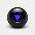 Vector illustration Magic 8 ball. Eight. Isolated on a transparent background. EPS 10 Royalty Free Stock Photo