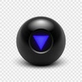 Vector illustration Magic 8 ball. Eight. Isolated on a transparent background. EPS 10