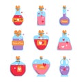Vector illustration of magic love jars collection Royalty Free Stock Photo