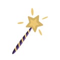 Vector illustration of a magic wand with an asterisk at the end.