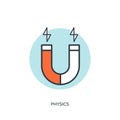 Vector illustration. Magnet Symbol line icon. Royalty Free Stock Photo