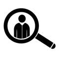 Vector illustration, magnifying glass icon, search. Flat design. Isolated.