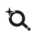 Vector illustration, magnifying glass icon, search. Flat design. Isolated.