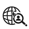 Vector illustration, magnifying glass icon, search. Flat design.