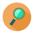 Magnifying glass for search. Icon flat style, business illustration Royalty Free Stock Photo