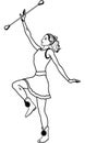 Majorette with Baton Illustration