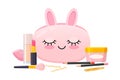 Illustration with make up accessories Royalty Free Stock Photo