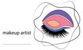Vector illustration. Make-up artist`s business card concept