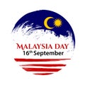 Vector illustration for Malaysia National Day, Malaysia flag in trendy grunge style. 31 August design template for
