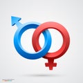 Vector illustration of male and female symbol Royalty Free Stock Photo