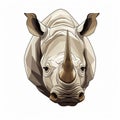 Symmetrical Rhino Animal Head Vector Sticker Design Royalty Free Stock Photo