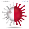 Malta flag in virus shape