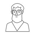 Vector illustration of man and face icon. Collection of man and adult stock symbol for web.