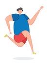 Vector illustration man jogging. Hand drawn Royalty Free Stock Photo