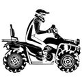 Quad bike rider vector black template Royalty Free Stock Photo