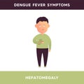 Vector illustration of a man who keeps his hand on his right side. A person suffering from dengue fever, with signs of Royalty Free Stock Photo