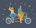 Couple riding on tandem bicycle Royalty Free Stock Photo